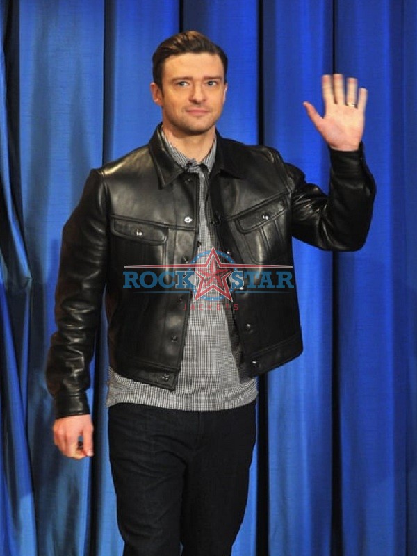 Justin Timberlake Black Leather Jacket 