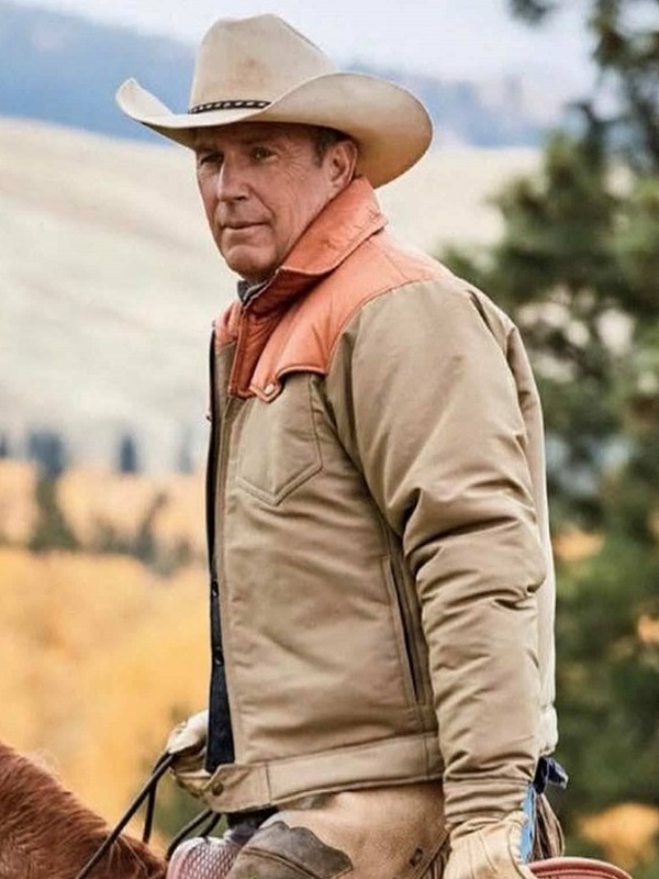 Kevin Costner Yellowstone Series Cotton Fabric Jacket - RockStar Jacket