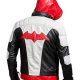 Batman Arkham Knight Red Hood Black & White Synthetic Leather Jacket Back Look