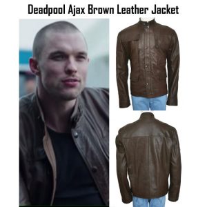 Film Deadpool Ajax Brown Leather Jacket