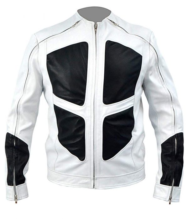 Lewis Shatterstar Deadpool 2 White Leather Jacket