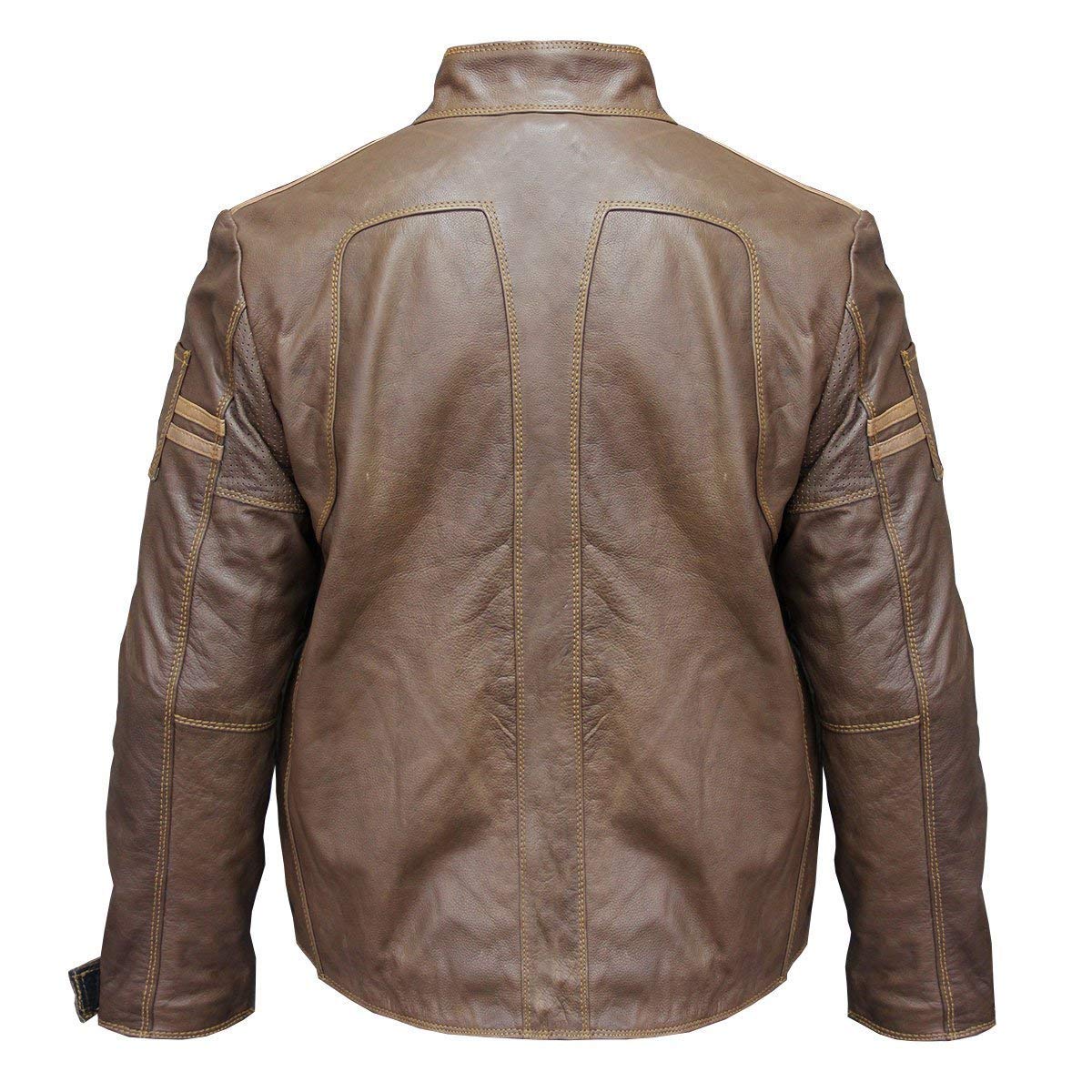 Get Café Racer Brown Distressed Vintage Leather Jacket - RockStar Jacket