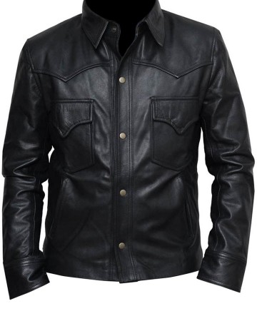 Walking Dead David Morrissey Leather Jacket front