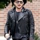 American Singer Adam Lambert Black Biker Jacket front