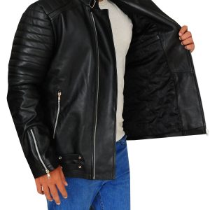 Deadpool Ajax Ed Skrein Black Leather Jacket side