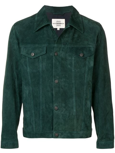 Kent & Curwin Green Suede Leather Jacket- RockStar Jacket