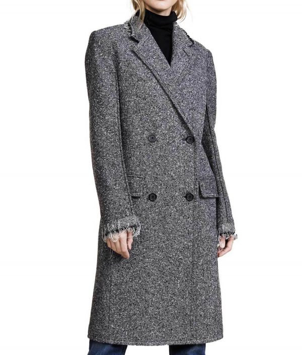 Natasha Lyonne Russian Doll Grey Wool Coat front