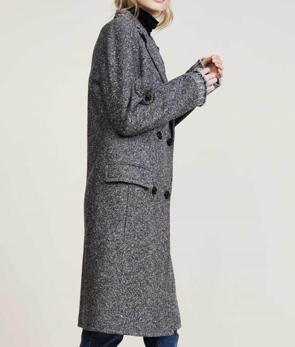 Natasha Lyonne Russian Doll Grey Wool Coat side