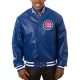 Chicago Cubs Royal Team Bomber Blue Leather Jacket front