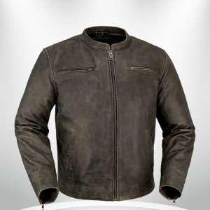 Drifter Rockstar Men’s Motorcycle Brown Leather Jacket