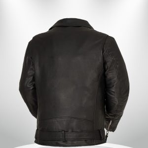 Fillmore Rockstar Men’s Motorcycle Black Leather Jacket back