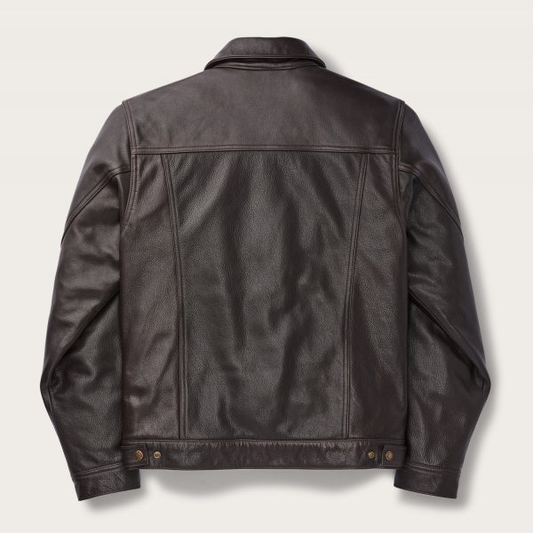 Short Cruiser Brown Leather Jacket back