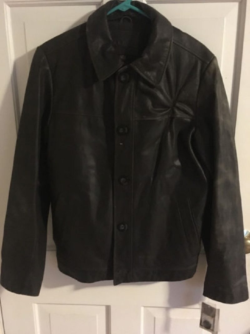 merona men's leather jacket