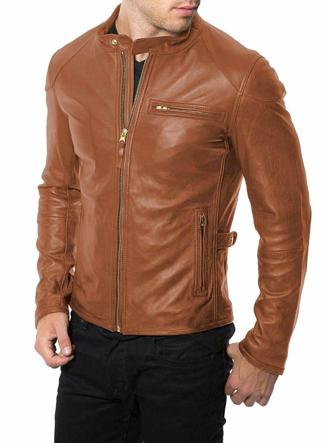 Boy Brown Leather Jacket - RockStar Jacket