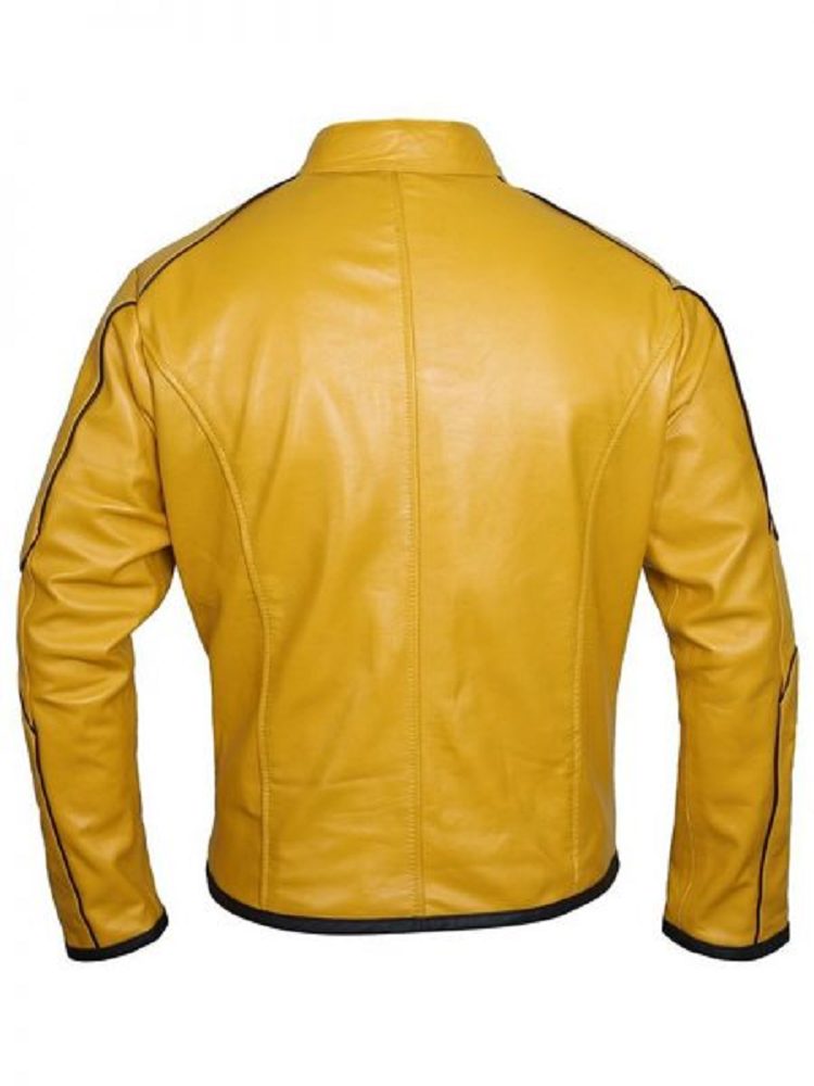 Mustard Yellow Leather Jacket - RockStar Jacket