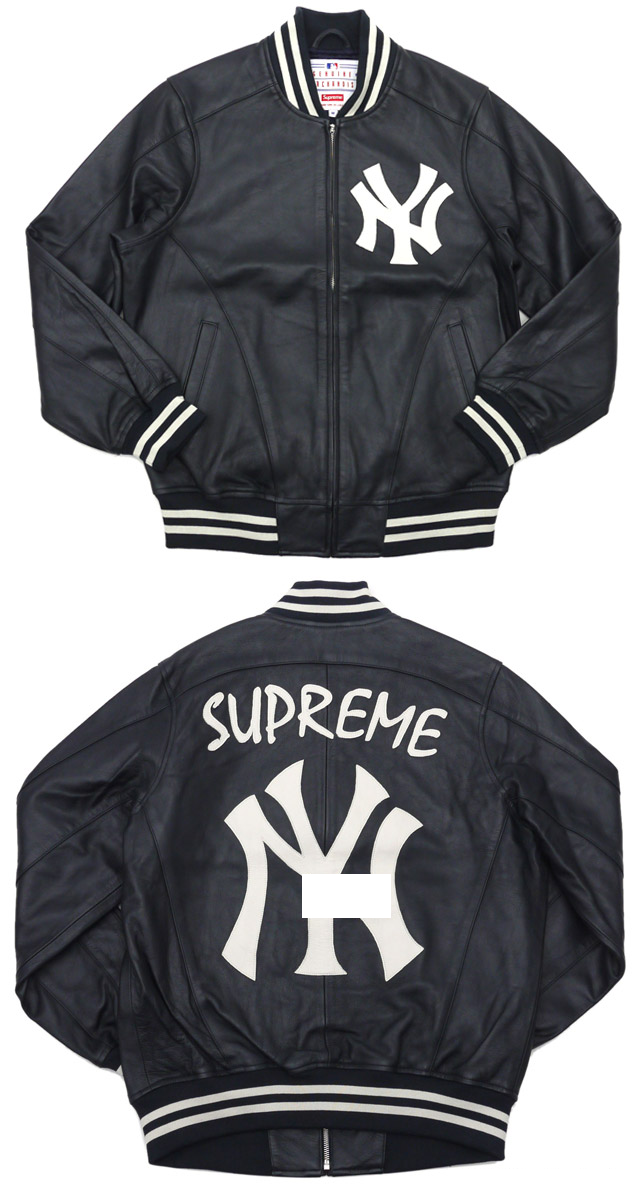 supreme yankees leather jacket