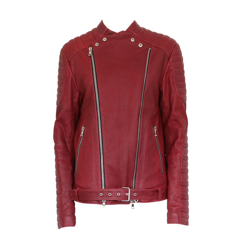 Balmain Red Leather Jacket - RockStar Jacket