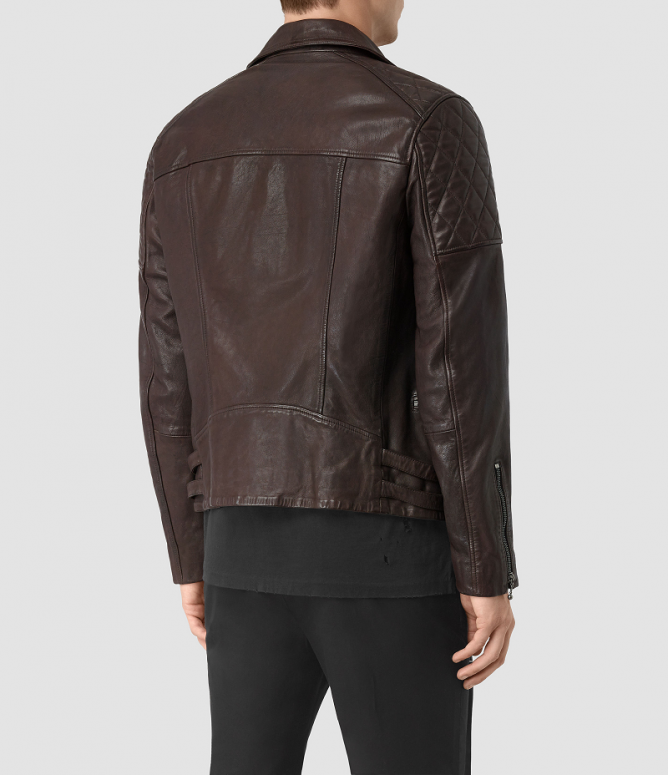 All Saints Brown Leather Jacket - RockStar Jacket