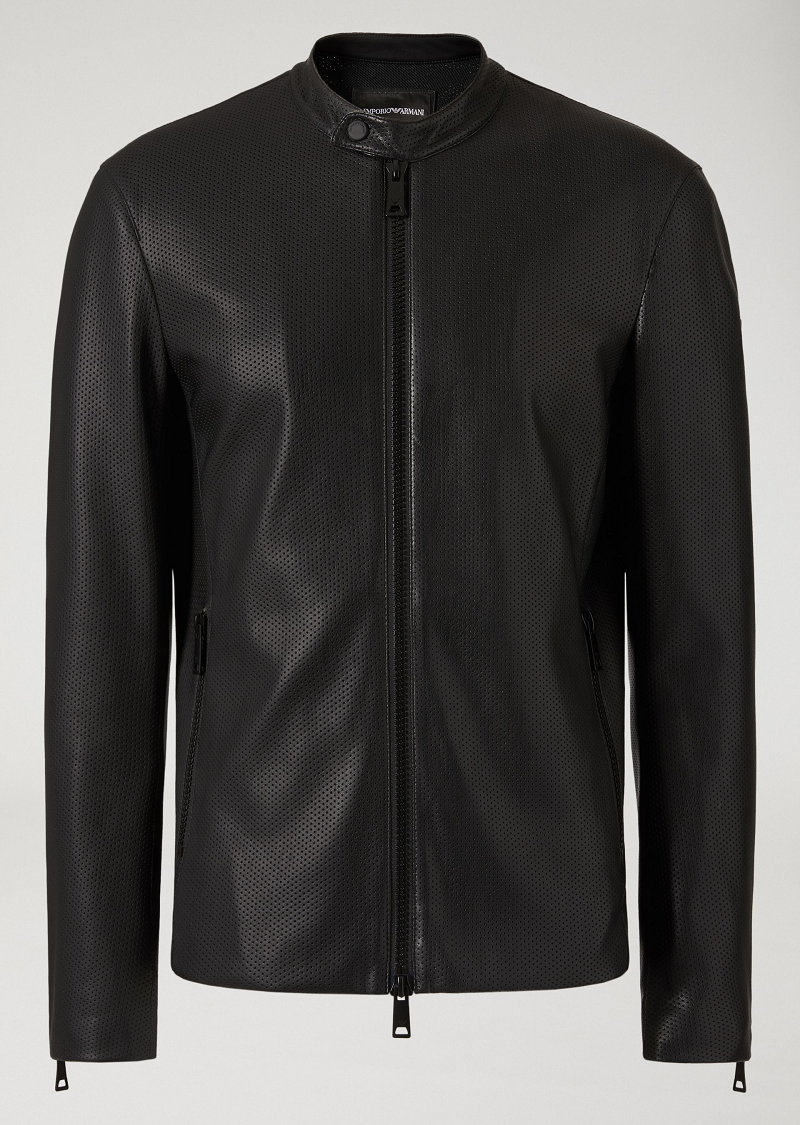 leather jacket emporio armani