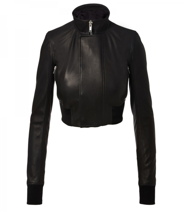 Rick Owens Cropped Leather Jacket - RockStar Jacket