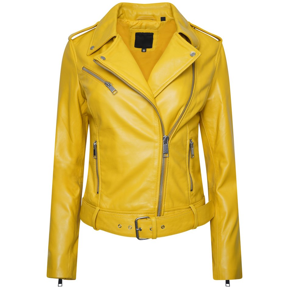 Yellow Leather Jacket - RockStar Jacket