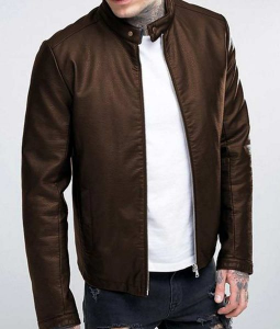 Casual Brown Leather Jacket - RockStar Jacket