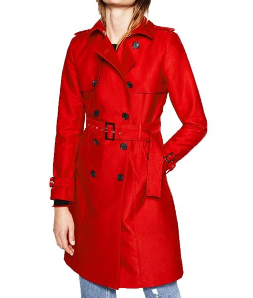 Riverdales Polly Cooper Red Double Breasted Coat