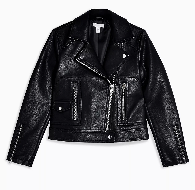 Womens Petite Topshop Biker Leather Jacket - RockStar Jacket