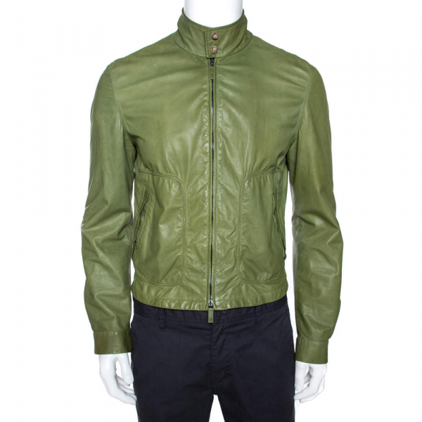 Giorgio Armani Green Leather Jacket