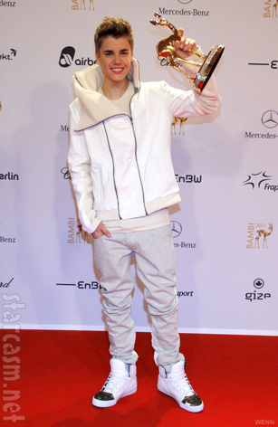 Justin Bieber White Leather Jacket