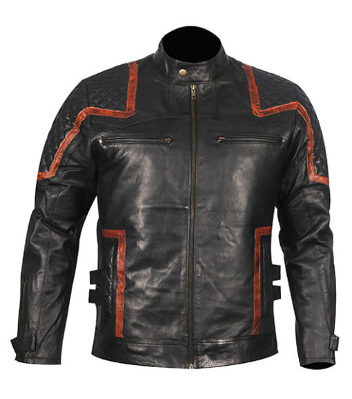 101 Vintage Black Biker Leather Jacket