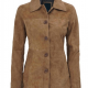 Kandis Light Suede Leather Coat