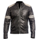 Cafe Racer Black Slim Fit Biker Vintage Leather Jacket