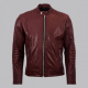 Rupal Maroon Mens Custom Motorcycle Leather Jacket