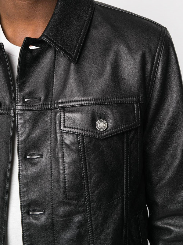 Men’s Button-up Leather Jacket
