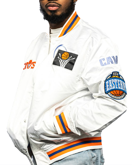 NBA Cleveland Cavaliers Retro Patch Varsity Satin Jacket
