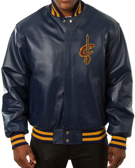NBA Team Cleveland Cavaliers Navy Blue Varsity Jacket
