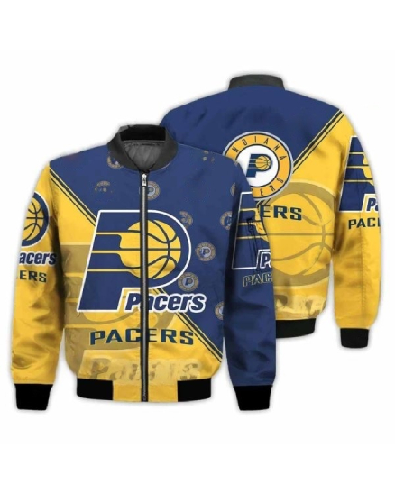 NBA Team Pacers Basketball NBA 3D AOP Fandom Satin Varsity Jacket