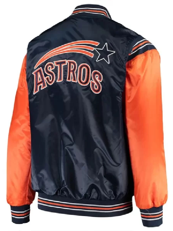 Astros Navy & Orange Satin Jacket