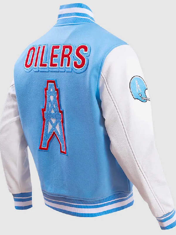 Houston Oilers Retro Classic Rib Wool Varsity Jacket