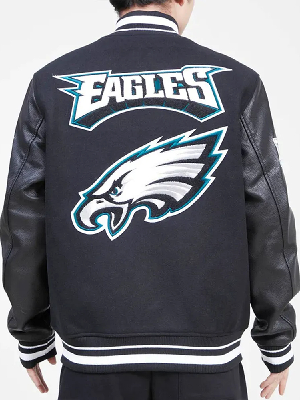 Mashup Philadelphia Eagles Black Varsity Jacket