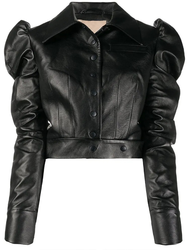 lesseps city black leather jacket