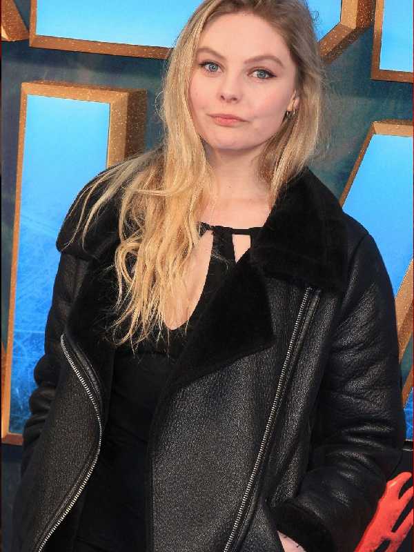 At The Guardians Of The Galaxy Nell Hudson Shearling Leather Coats