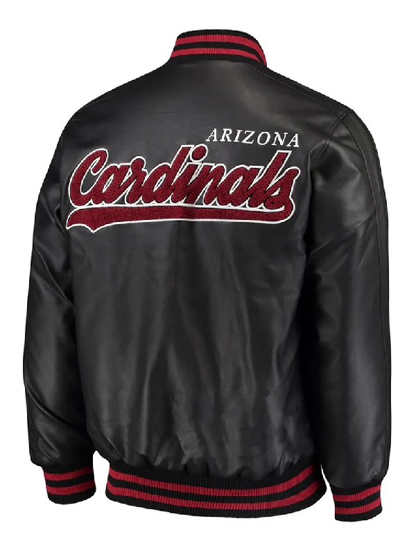 NFL Arizona Cardinals Stiff Arm Varsity Leather Jacket