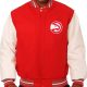Atlanta Hawks Red and White Wool Jacket
