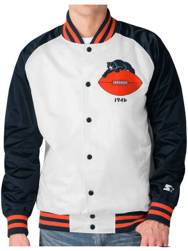 Chicago Bears Clean Up Throwback Satin Jacket