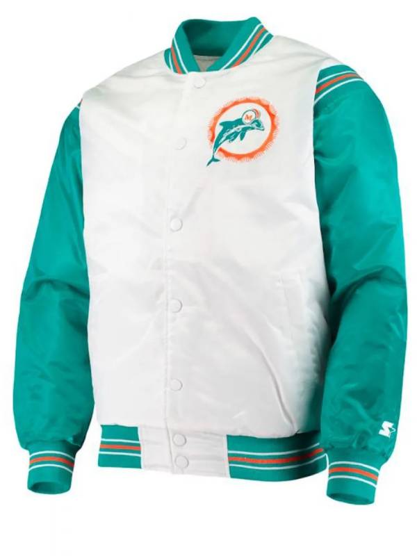 Miami Dolphins Green and White Starter Jacket