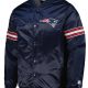 New England Patriots Pick and Roll Navy Blue Satin Jacket