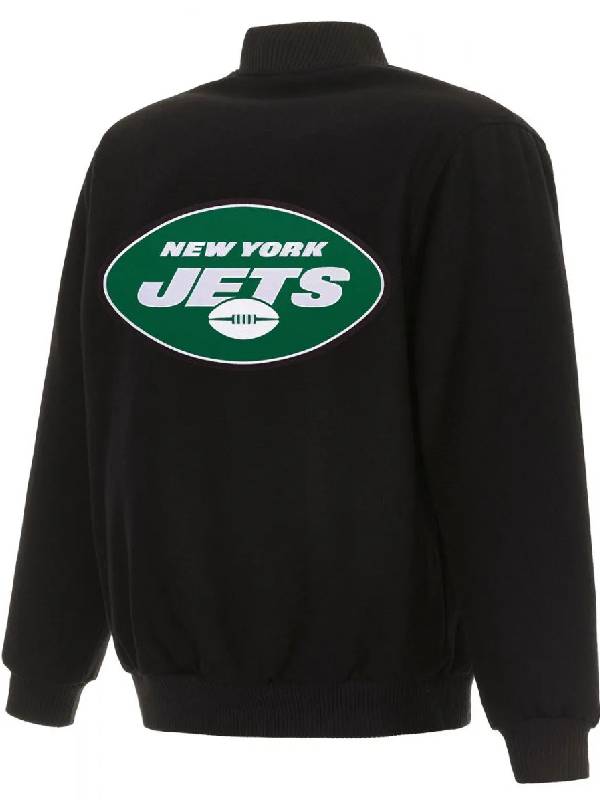 New York Jets Black Wool Varsity Jacket