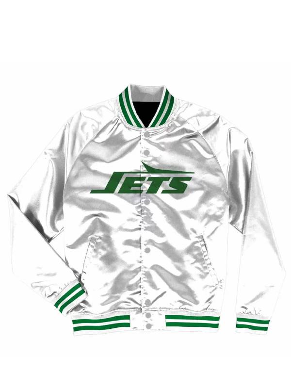 New York Jets White Satin Jacket